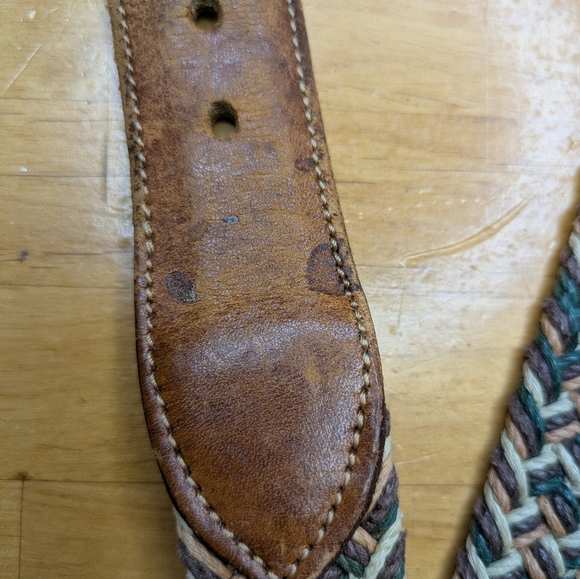 Boston Early Tones Woven Leather Belt with Brass Buckle 32"-35" - Picture 5 of 11